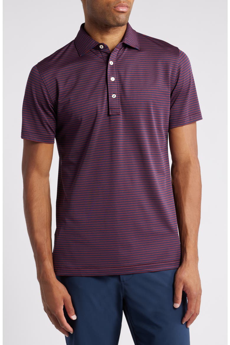 Mood Stripe Performance Mesh Polo, Main, color, NAVY
