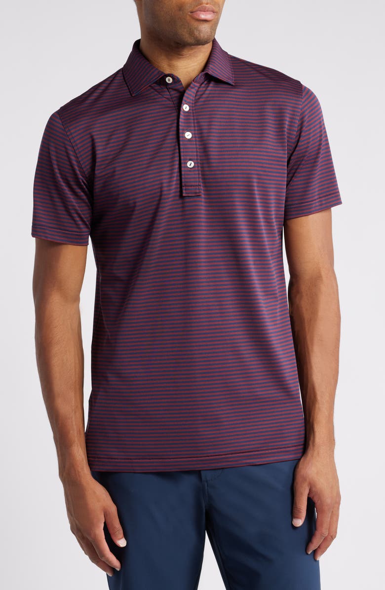Peter Millar Mood Stripe Performance Mesh Polo, Main, color, 