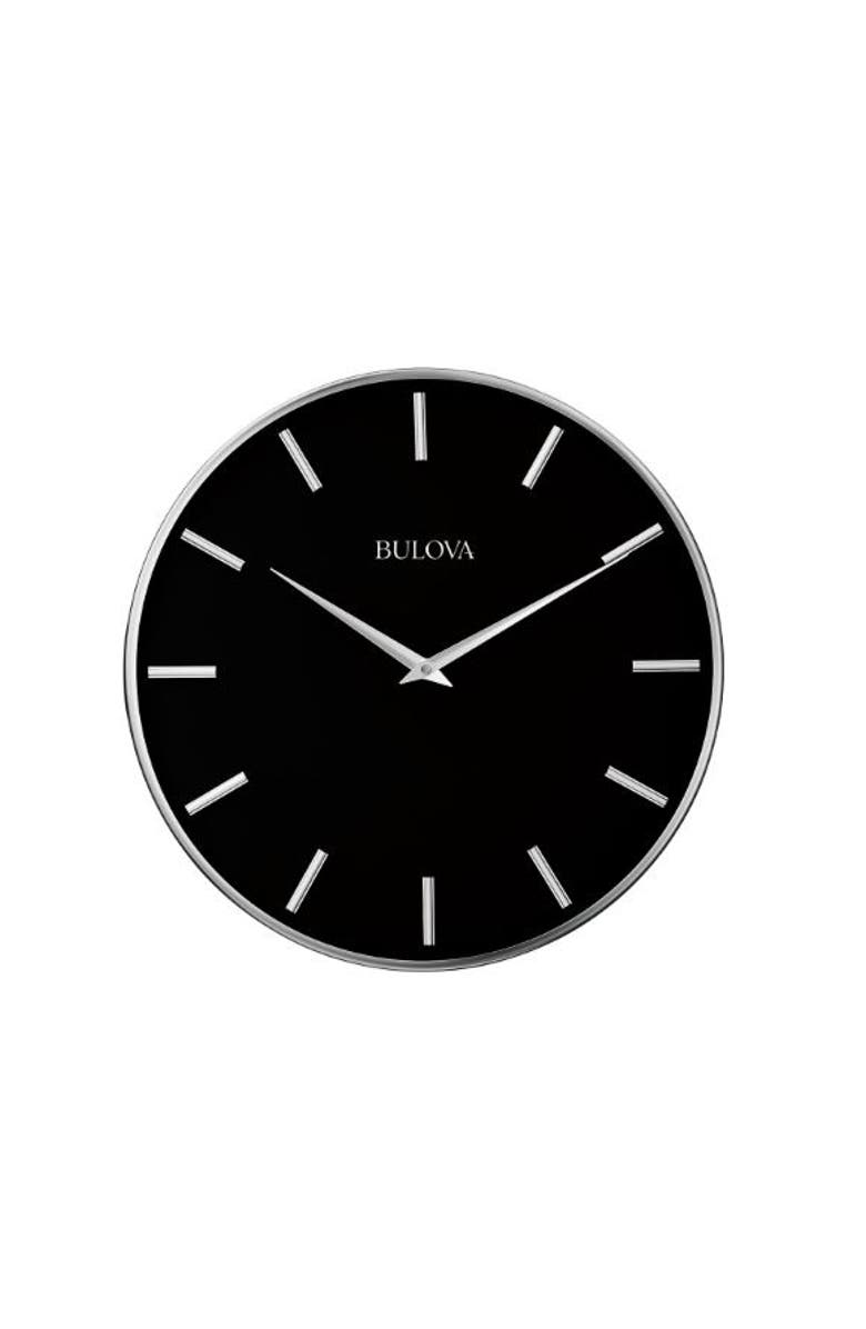 Bulova Clocks Metro Wall Clock, Satin Pewter Finish/Matte Black, Main, color, Satin Pewter