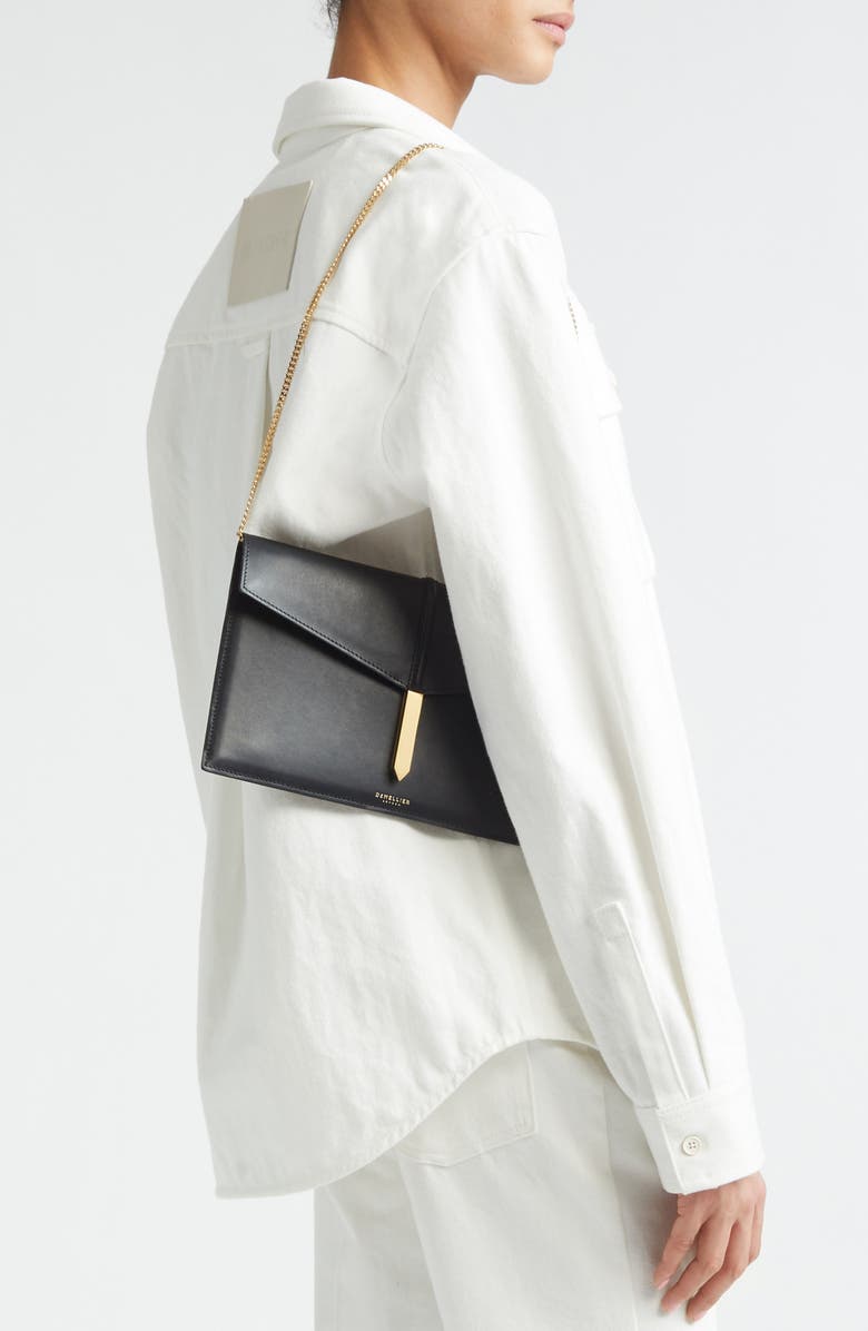 DeMellier The Tokyo Snakeskin Embossed Leather Clutch, Alternate, color, Black