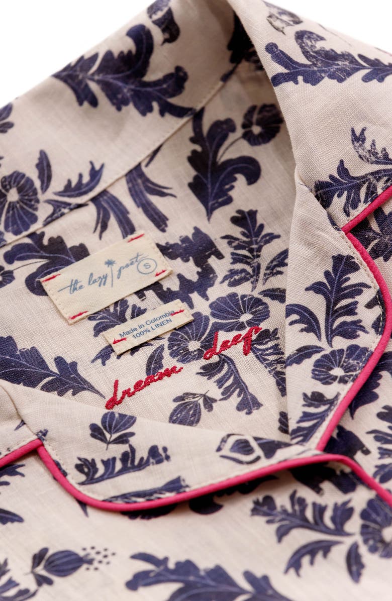 The Lazy Poet Nina Linen Short Pajamas, Alternate, color, White