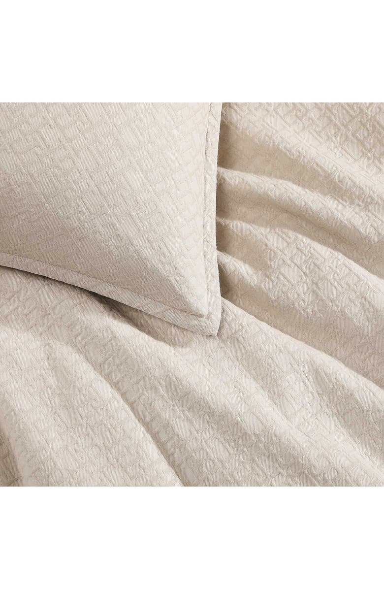 Tommy Hilfiger Monogram Matelassé Comforter & Pillow Shams Set, Alternate, color, Beige