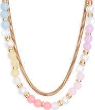 NORDSTROM RACK Layered Chain & Bead Necklace