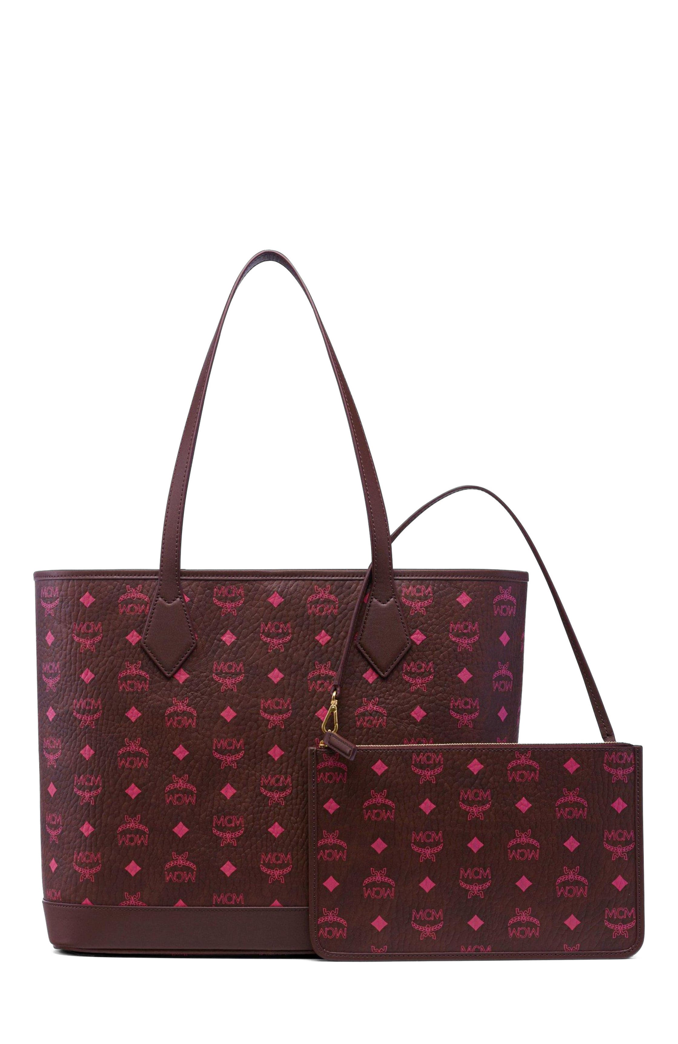 New Medium Liz Shopper in Visetos, Alternate, color, Cinnamon