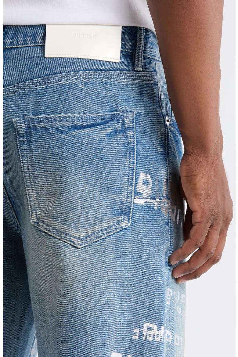 Foiled Logo Jeans, Alternate, color, LIGHT INDIGO