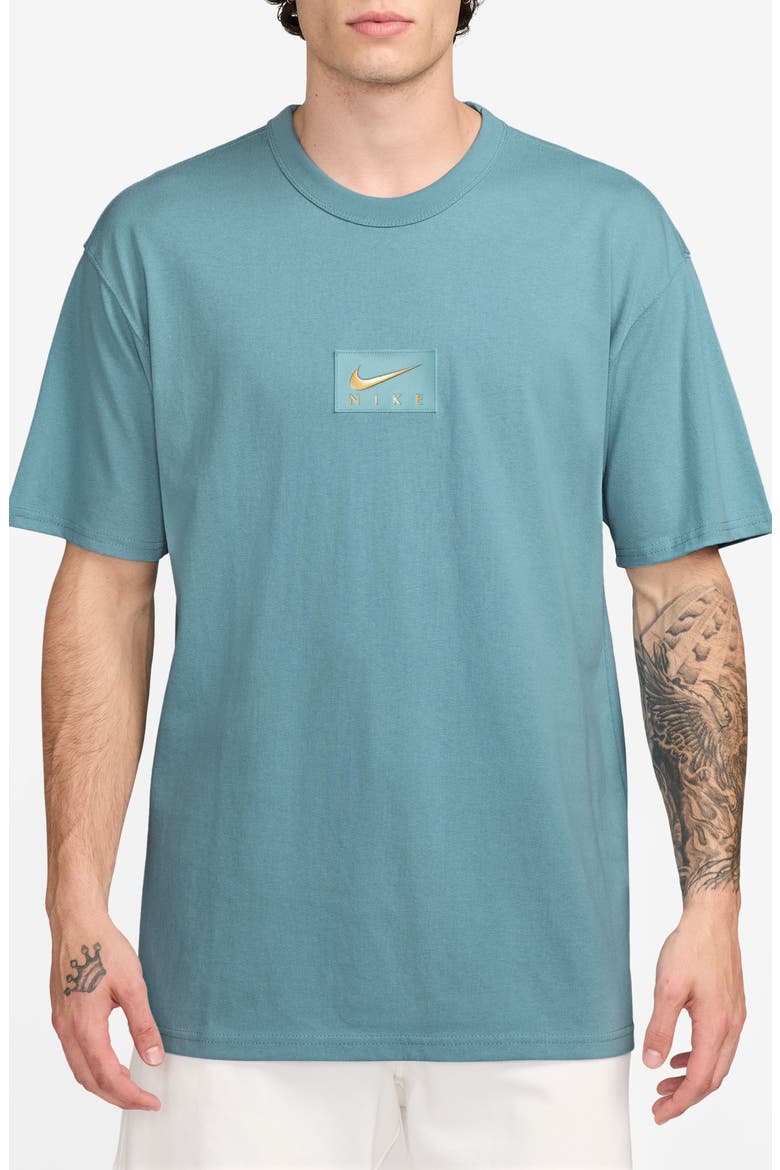 Max90 Swoosh Patch T-Shirt, Main, color, DENIM TURQ