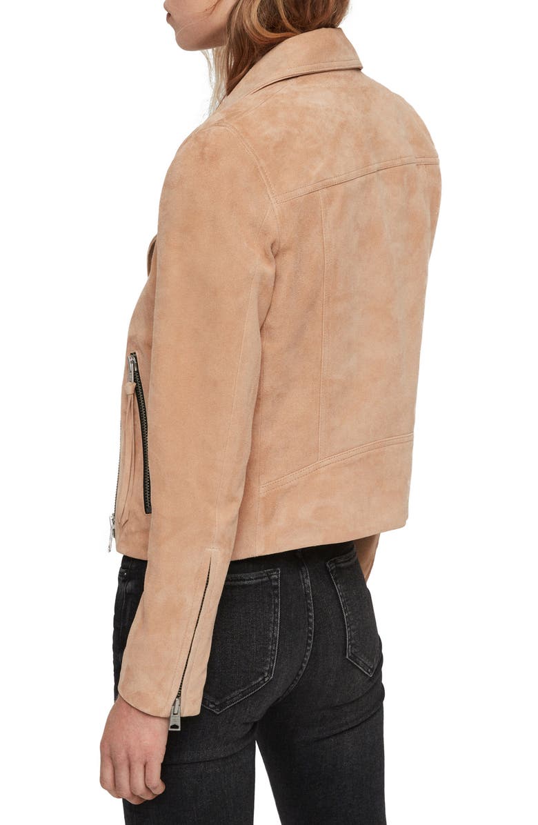 AllSaints Dalby Suede Biker Jacket, Alternate, color,