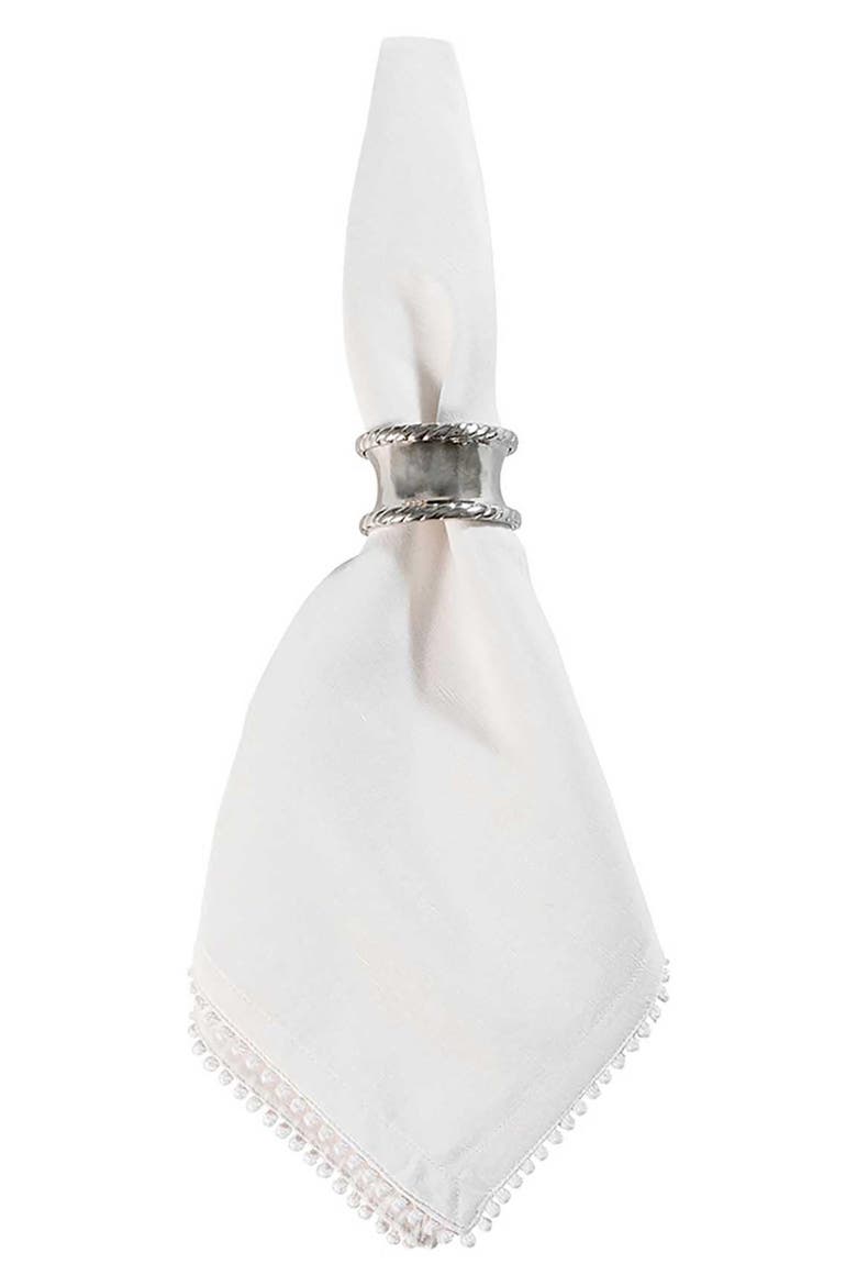 Graham Set of 4 Napkin Rings, Alternate, color, SILVER