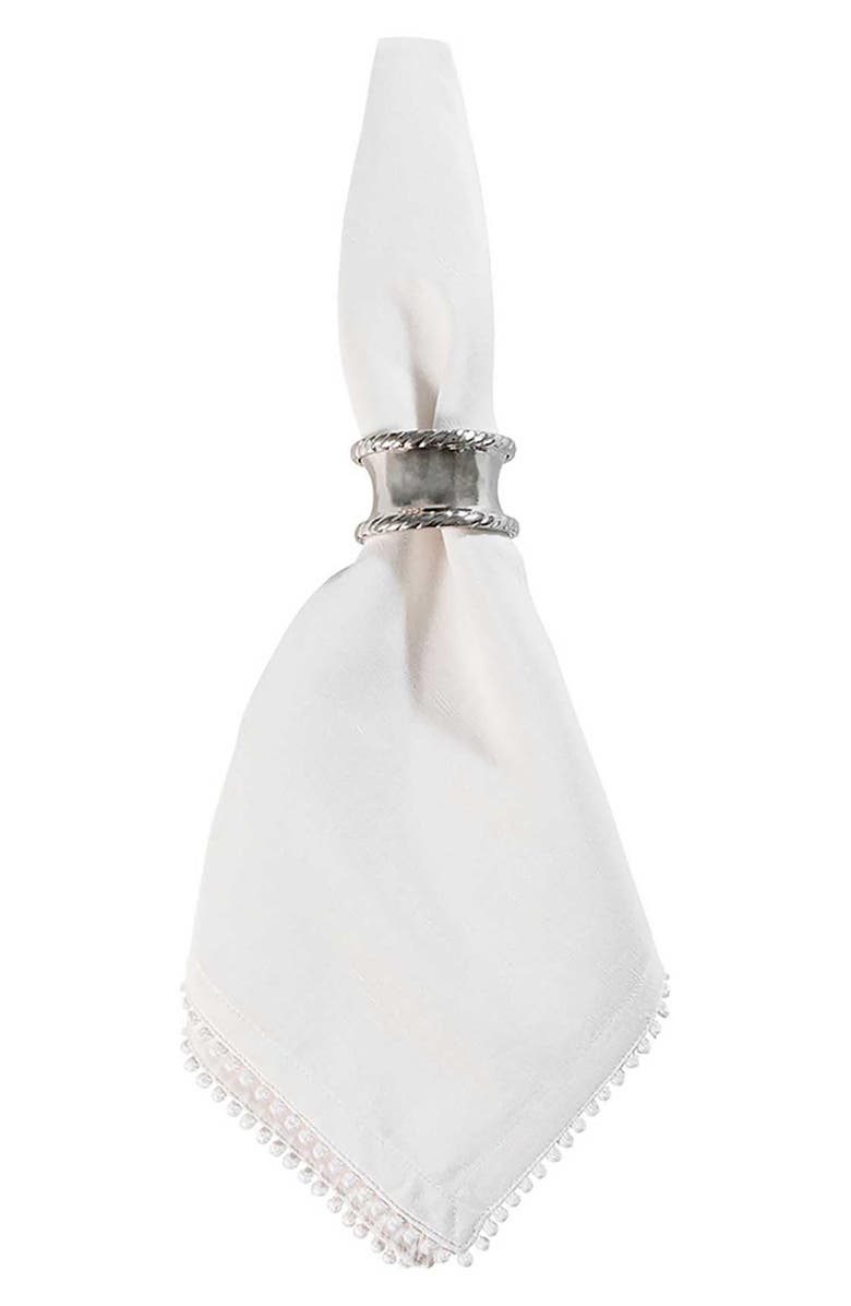 Juliska Graham Set of 4 Napkin Rings, Alternate, color, Silver