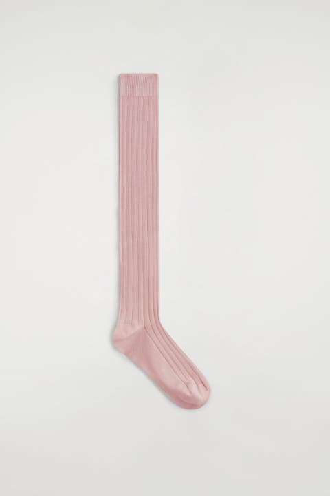 Ribbed Silk Knee Socks