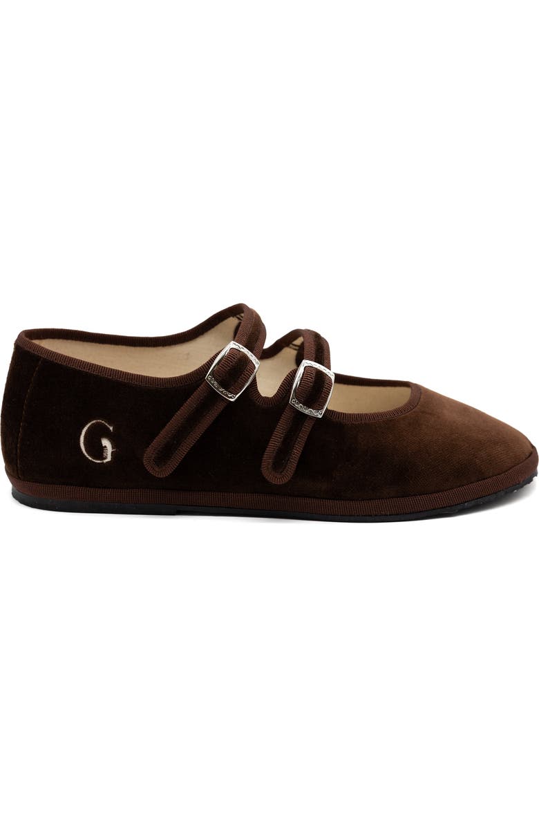 Gondolina Shoes Mary Jane Double Lace Ballet Flats, Alternate, color, Sigari Brown