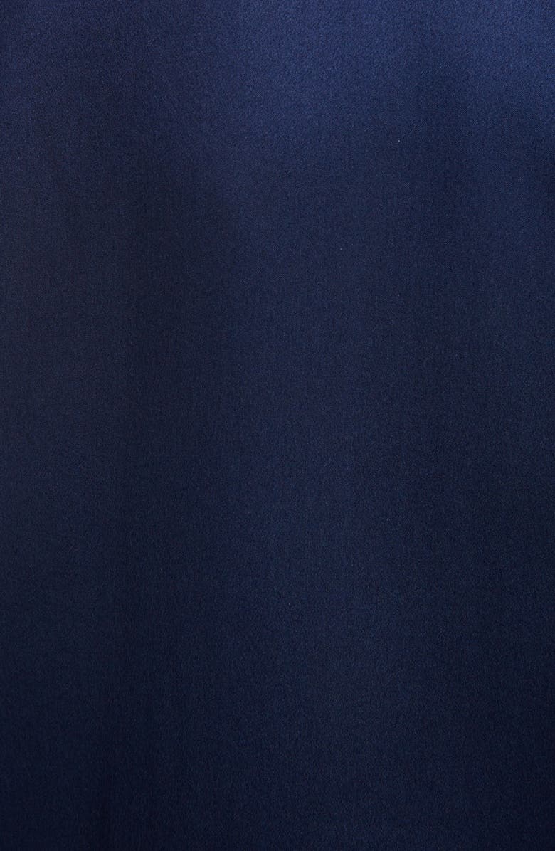 Saint Laurent Leather Collar Silk Shirt, Alternate, color,