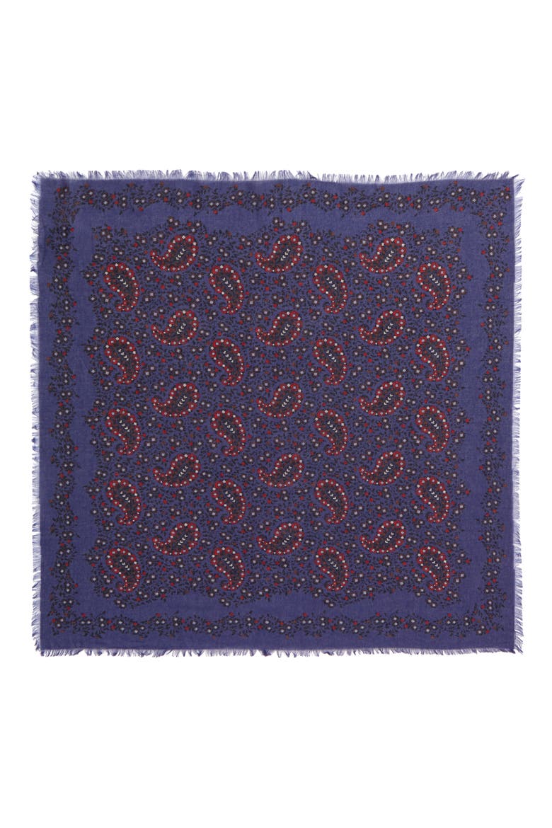Shadow Petal Fringe Organic Cotton Bandana, Alternate, color, DUSTY TWILIGHT PAISLEY
