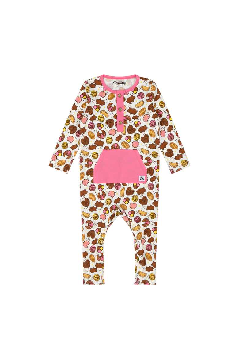 Baby Kangaroo Pocket Romper - Pan Dulce, Main, color, Pan Dulce