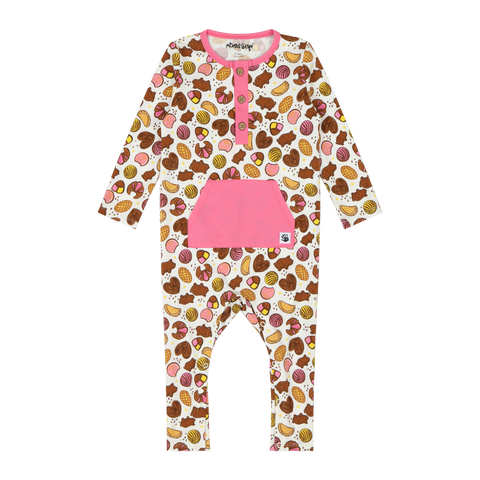 Baby Kangaroo Pocket Romper - Pan Dulce