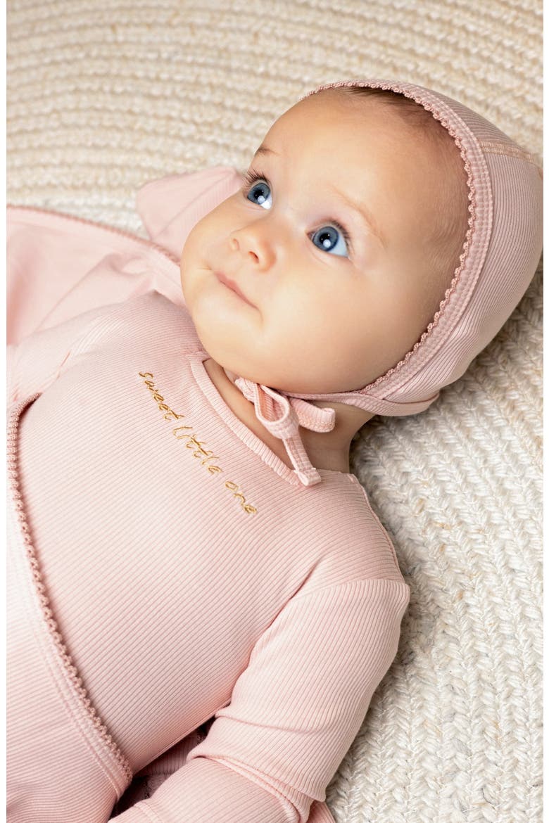 Sweet Little One Footie and Bonnet, Alternate, color, Pink