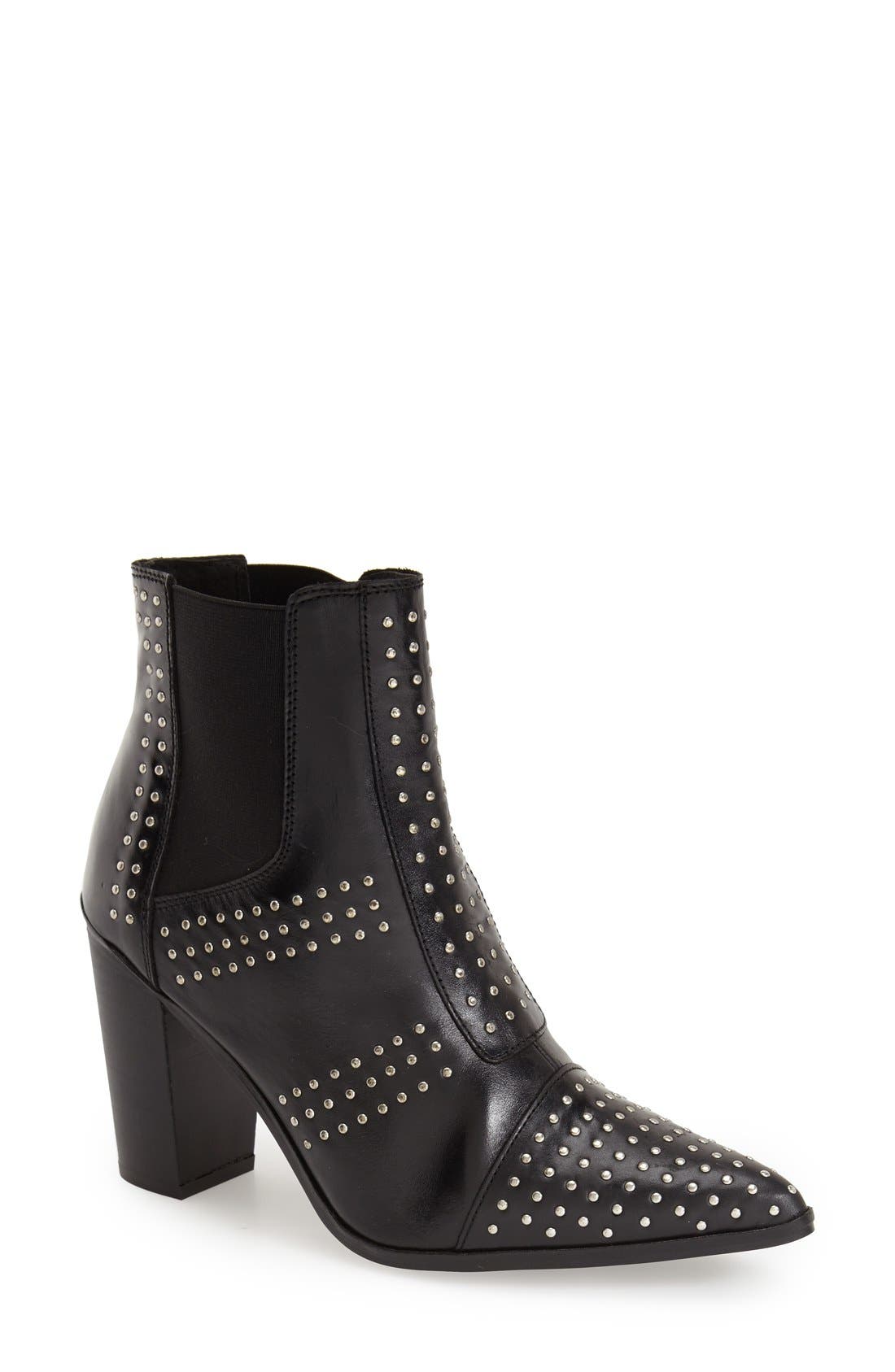 Topshop Studded Pointy Toe Boot, Main, color, 