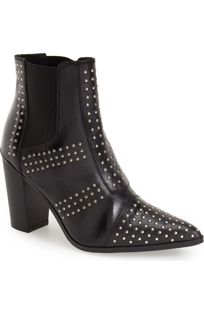 Topshop Studded Pointy Toe Boot, Main, color,