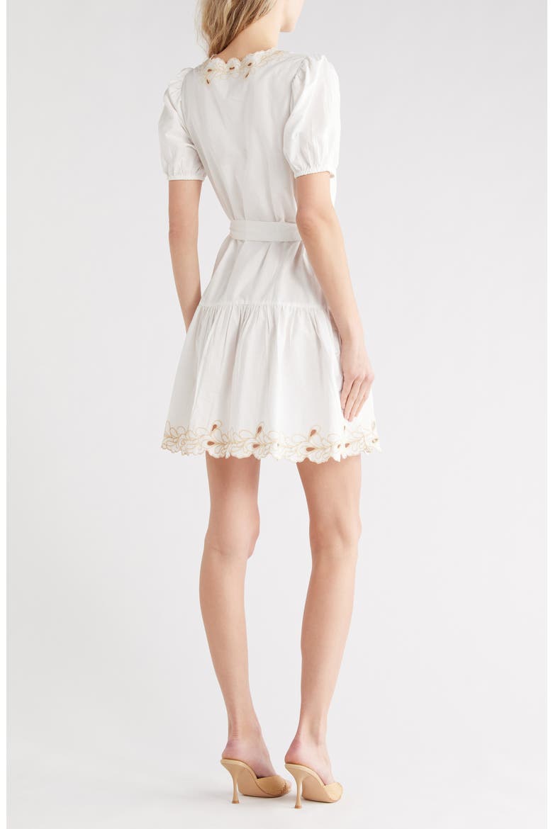 Tulip Short Sleeve Cotton A-Line Dress, Alternate, color, WHITE