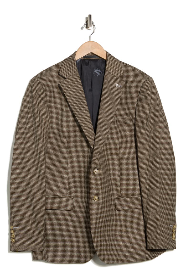 Classic Fit Micro Houndstooth Sport Coat, Alternate, color, TAN/BROWN