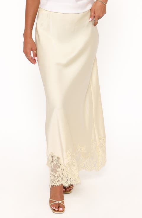 Alira Satin & Lace Maxi Skirt