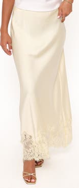 Petal & Pup Alira Satin & Lace Maxi Skirt