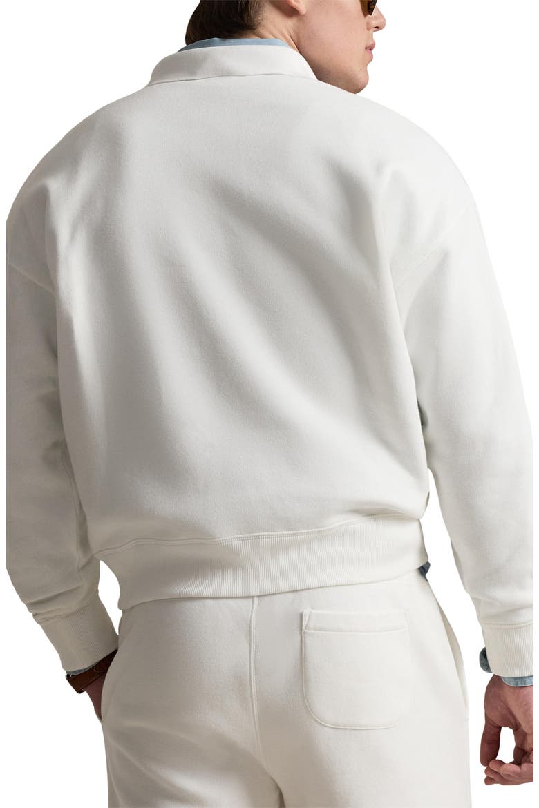 Relaxed Fit Fleece Polo Sweatshirt, Alternate, color, WHITE