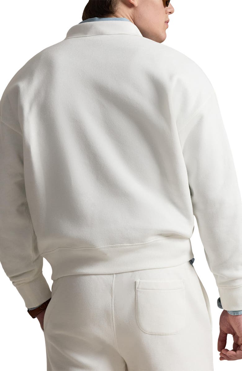 Polo Ralph Lauren Relaxed Fit Fleece Polo Sweatshirt, Alternate, color, White
