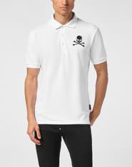 PHILIPP PLEIN Pique Polo Shirt Ss Skull&Amp;Bones Men