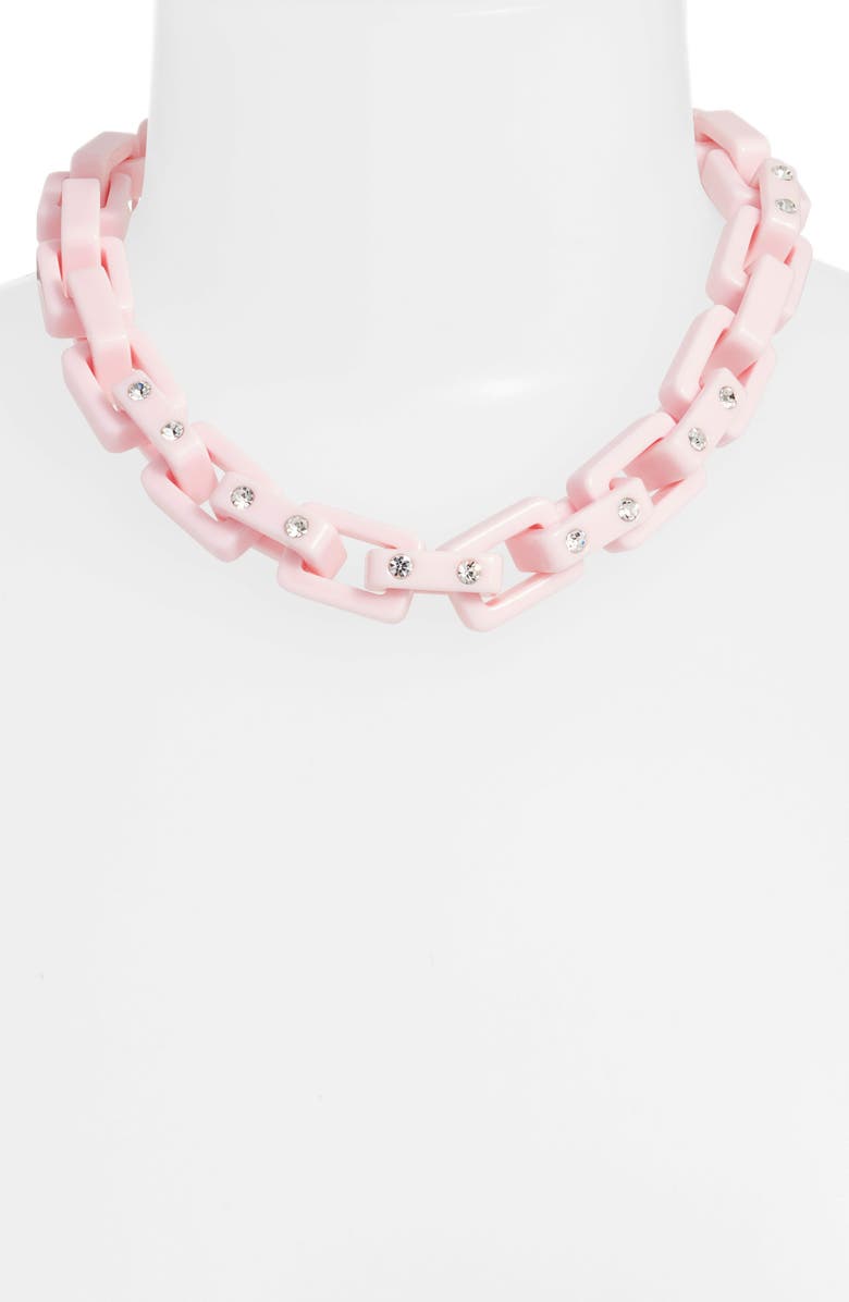 Open Edit Crystal Resin Link Collar Necklace, Alternate, color, 