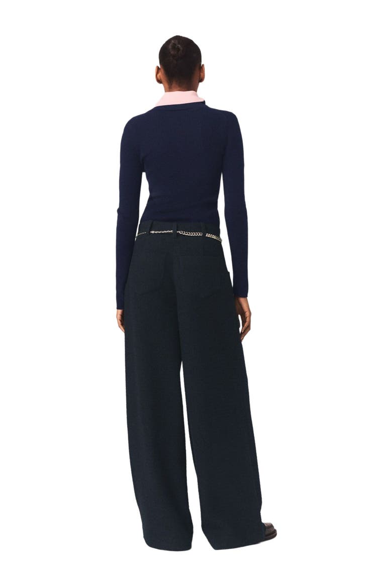 Tweed trousers, Alternate, color, Navy