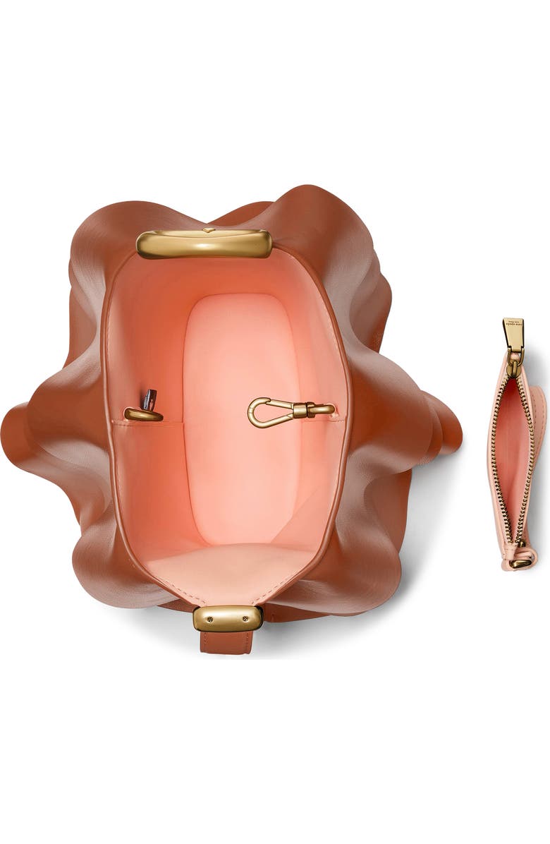 Kate Spade New York halo pleated wave leather mini bucket bag, Alternate, color, Southwest Desert