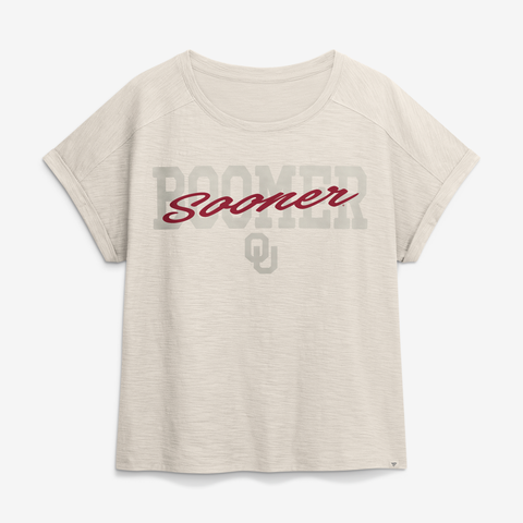Women's Fanatics Natural Oklahoma Sooners Hometown Premium Oversized Boxy T-Shirt