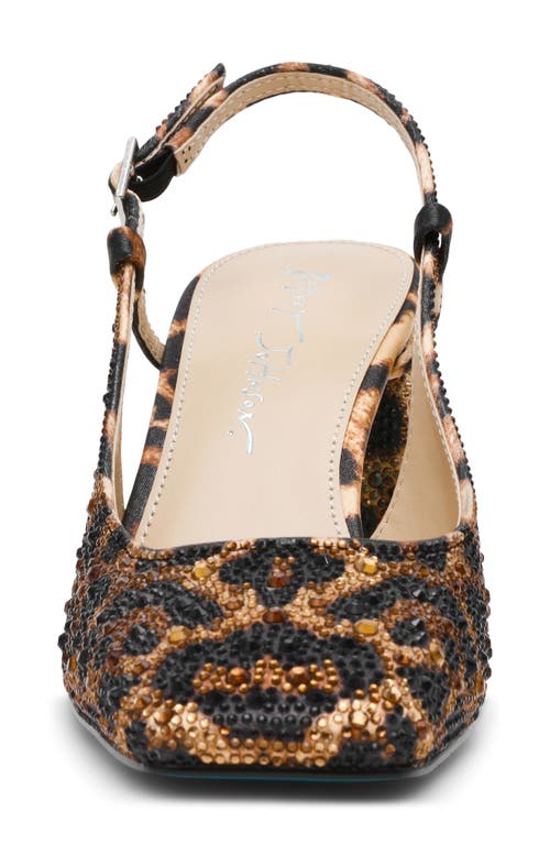 Betsey Johnson Elias Rhinestone Floral Slingback Pump In Brown
