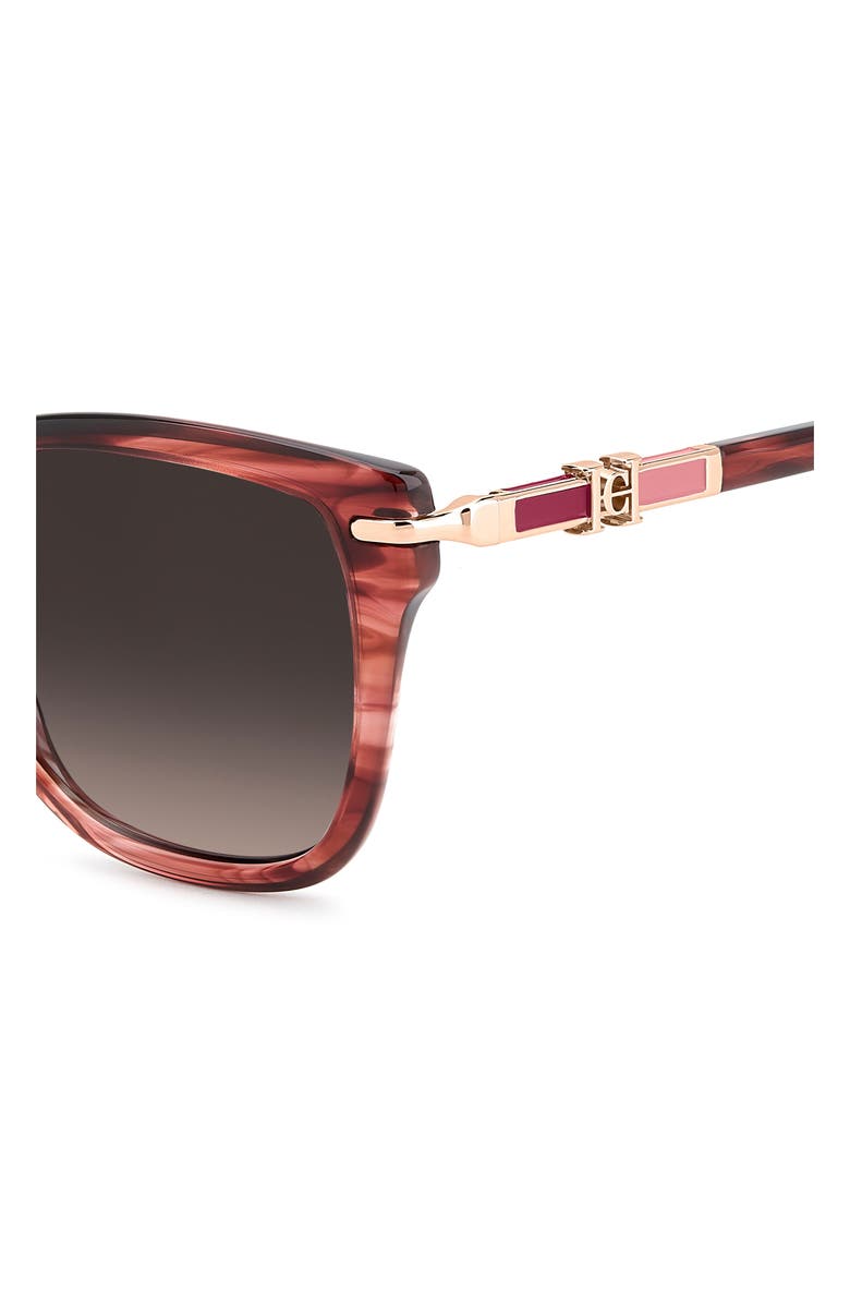 Carolina Herrera Her 55mm Gradient Cat Eye Sunglasses, Alternate, color, Red Horn/ Brown Sf