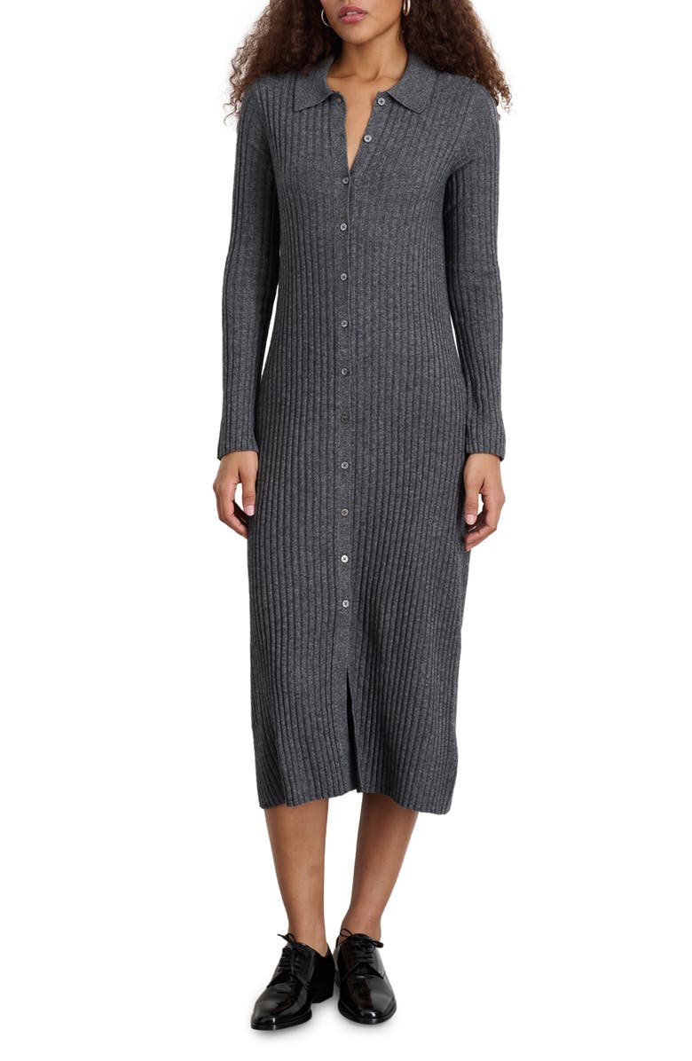 Alex Mill Alice Long Sleeve Knit Dress, Main, color, Medium Heather Grey