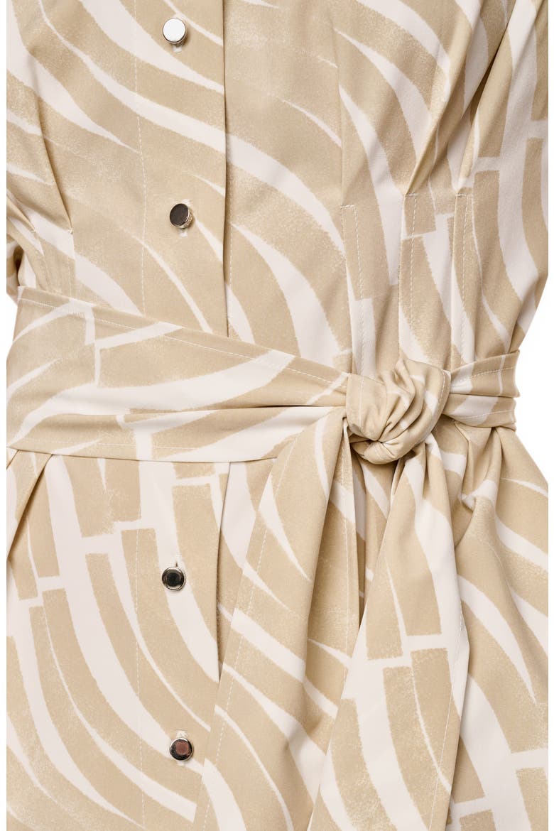 Short Sleeve Shirtdress, Alternate, color, KHK/ IVORY