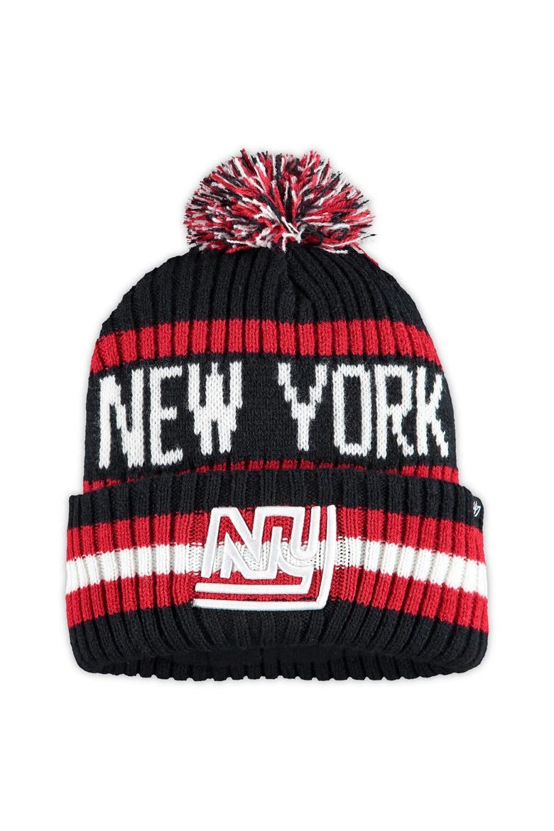 Men's '47 Navy New York Giants Legacy Bering Cuffed Knit Hat with Pom, Main, color, NAVY
