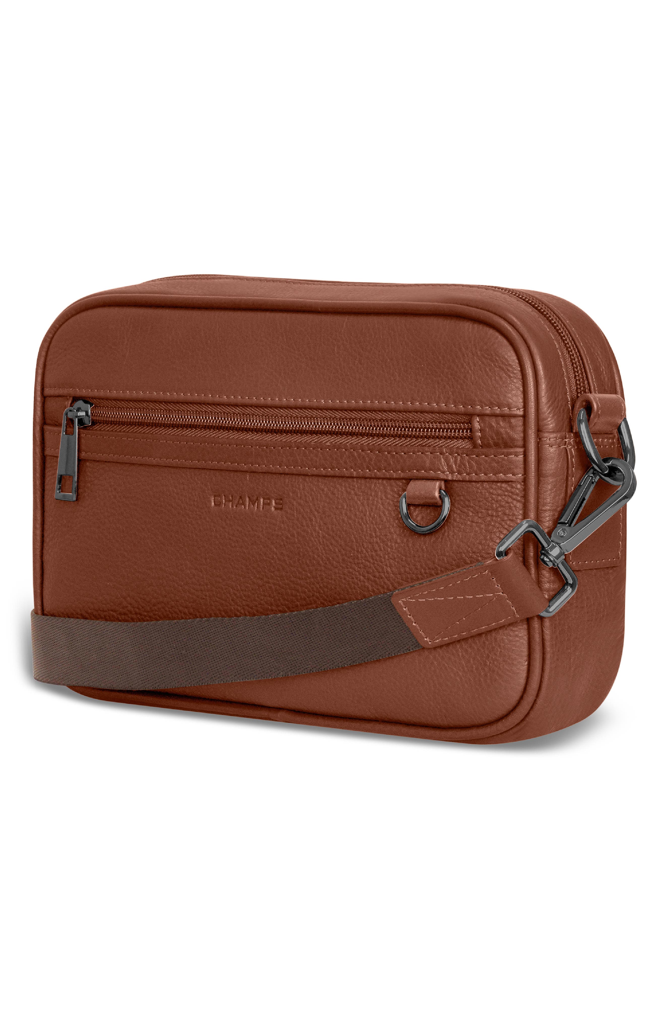 CHAMPS Onyx Leather Camera Bag, Alternate, color, Brown
