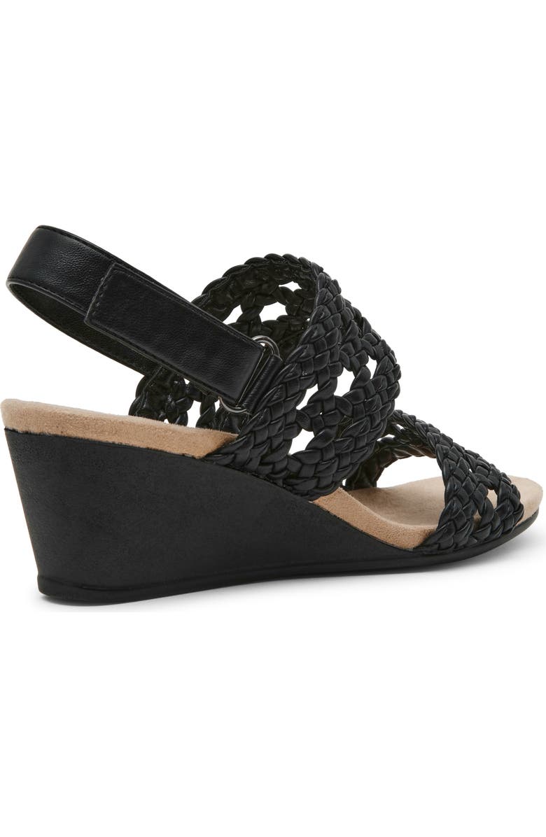 Anne Klein Baxxter Wedge Sandal, Alternate, color, Black