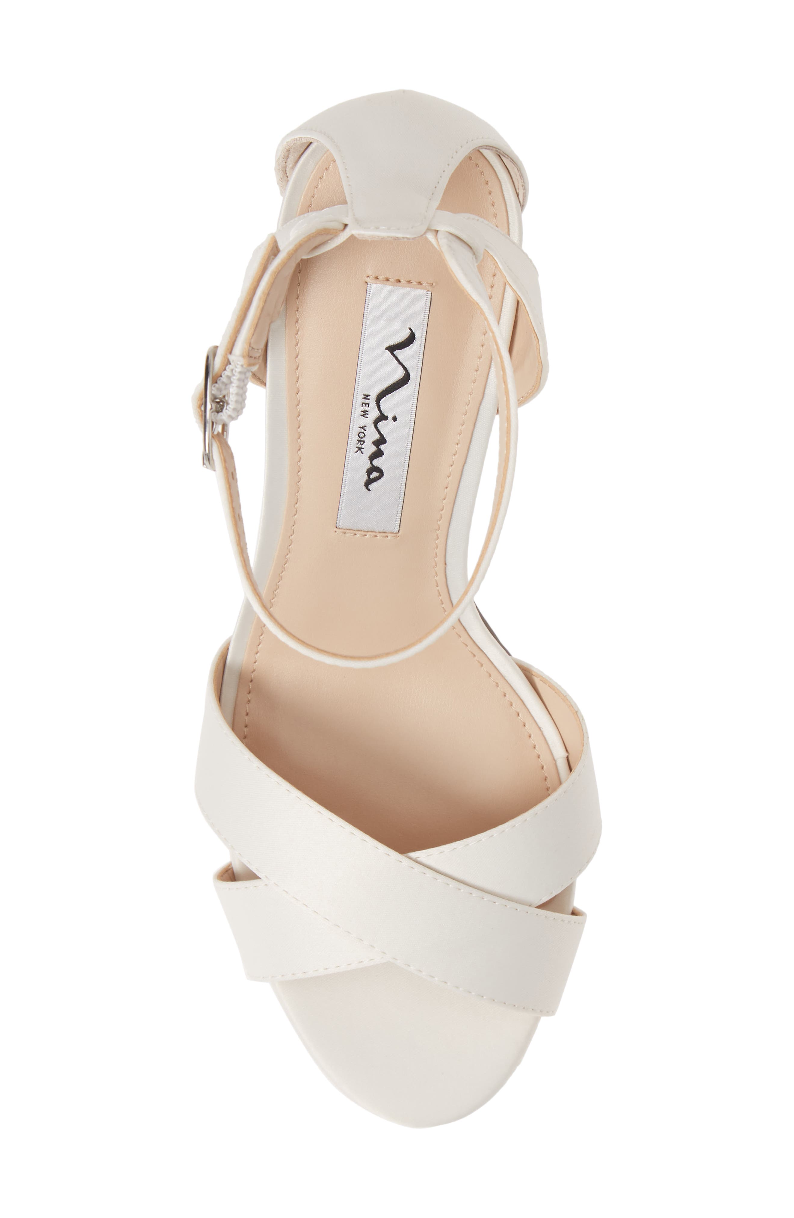 Ankle Strap Sandal, Alternate, color, IVORY SATIN