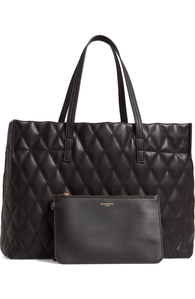 Givenchy Quilted East/West Faux Leather Shopper, Alternate, color,