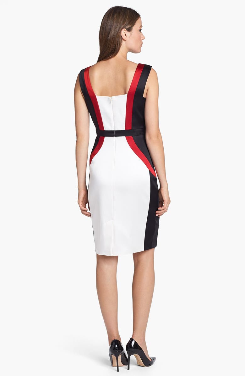 JAX Colorblock Satin Sheath Dress, Alternate, color, 