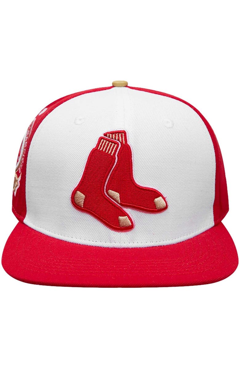 PRO STANDARD Men's Pro Standard  White/Red Boston Red Sox Strawberry Ice Cream Drip Snapback Hat, Alternate, color, 