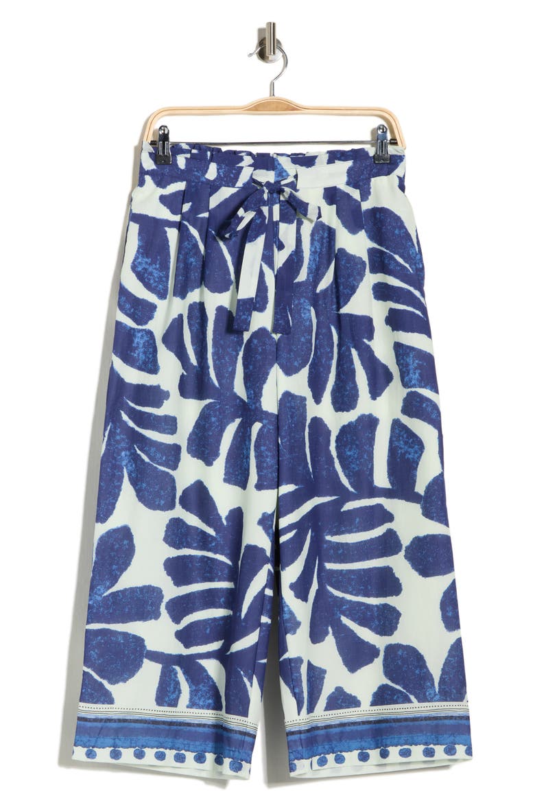 Placement Print Wide Leg Pants, Alternate, color, NAVY