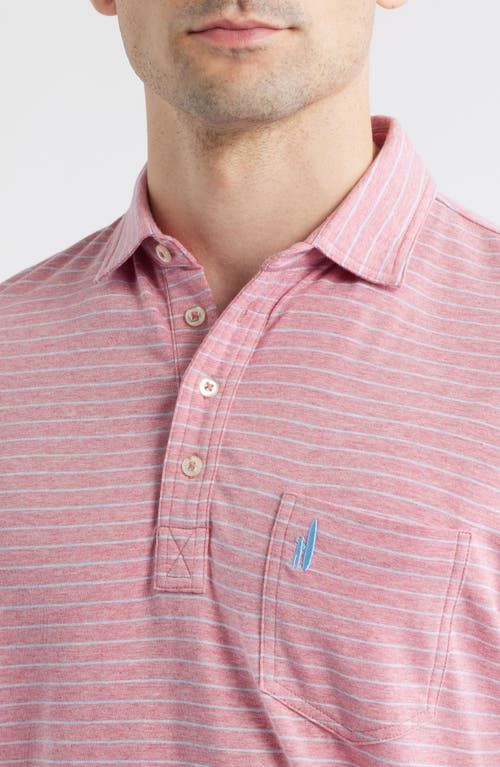Johnnie-o Ryan Stripe Polo In Pink