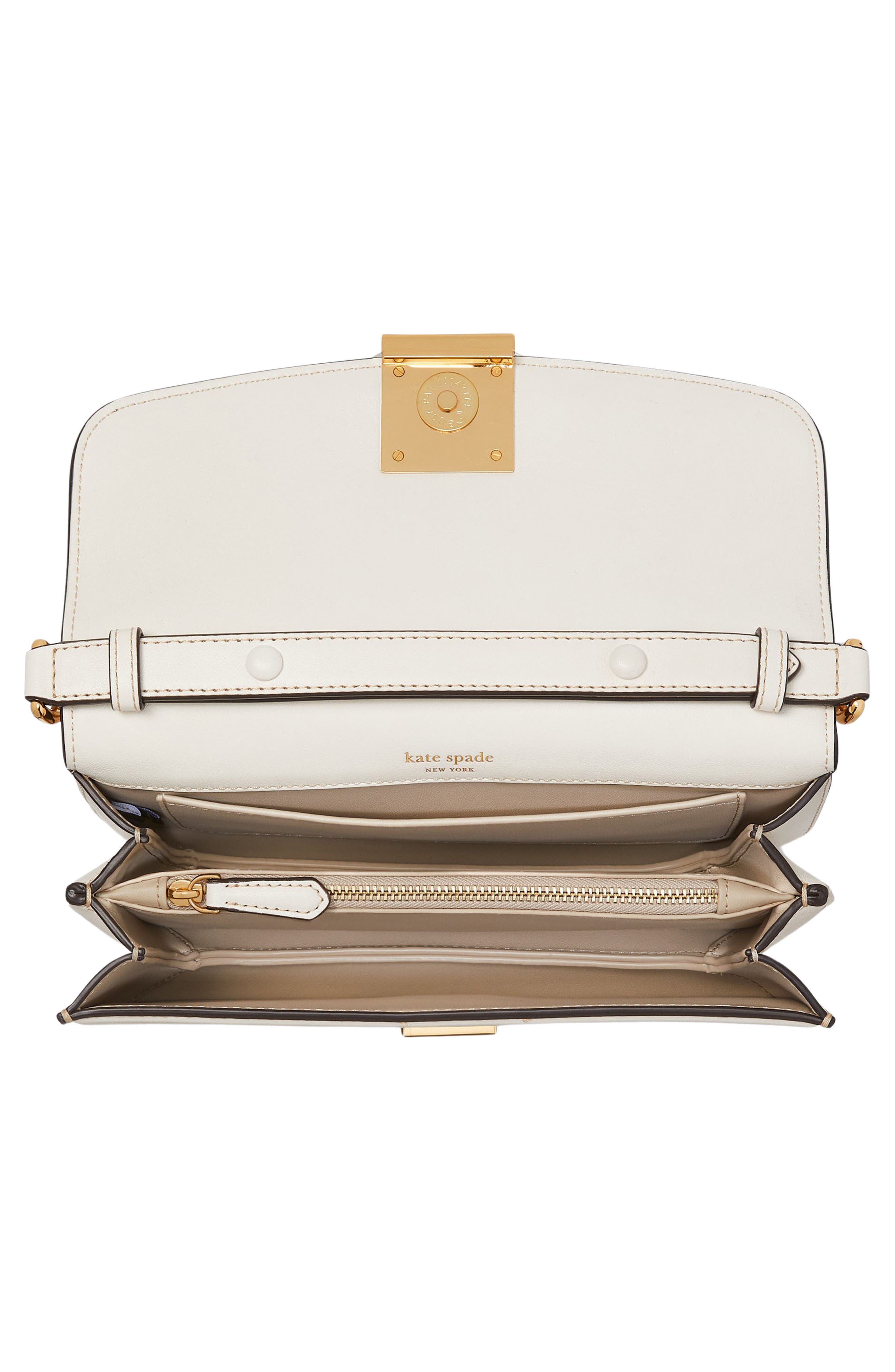 small dakota smooth leather crossbody bag, Alternate, color, CREAM