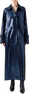 Akris Estelle Sequin Long Coat