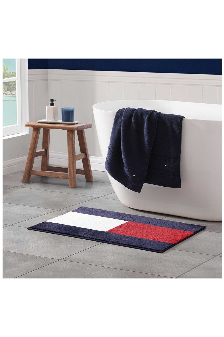 Flag Bath Rug, Alternate, color, MIDNIGHT BLUE/ SCARLET/ WHITE