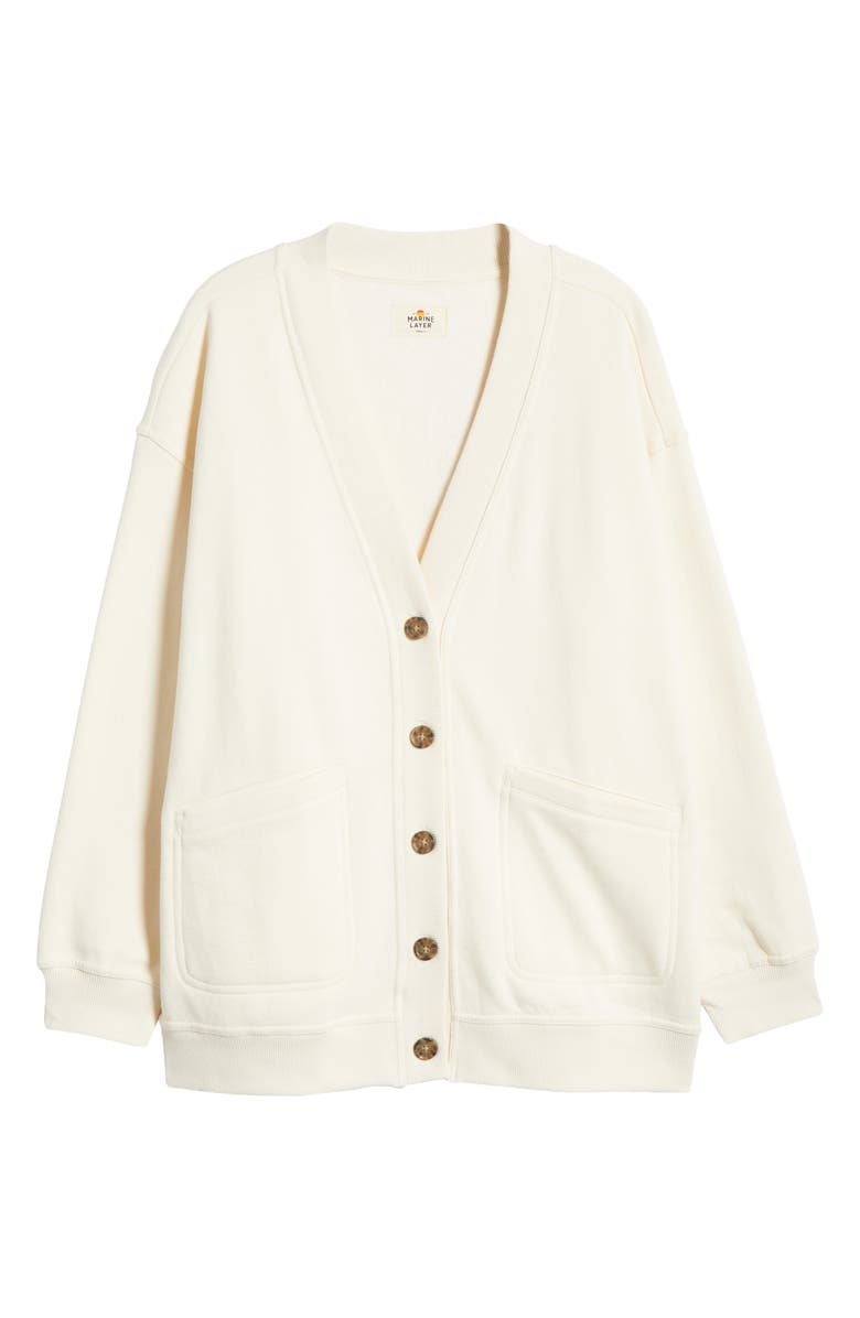 Marine Layer Cloud Nine Cotton Blend Fleece Cardigan, Alternate, color,